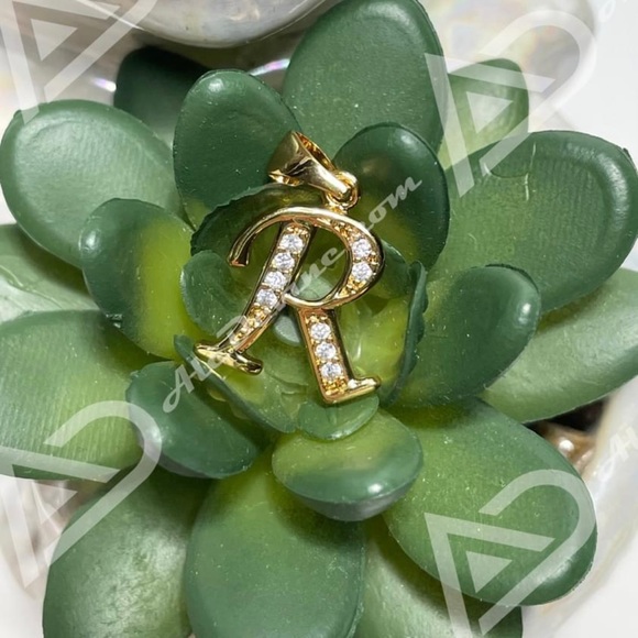 R Initial Pendant (gold plated) - Picture 5 of 8